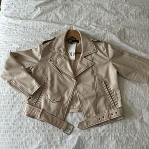 Zara Women's Cream Biker Jacket
